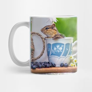 Chipmunk in a tea cup with blueberries Mug